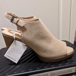 Geox Block Heel Peeptop Booties